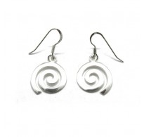 E000756 Dangling sterling silver earrings Spiral solid hallmarked 925 
